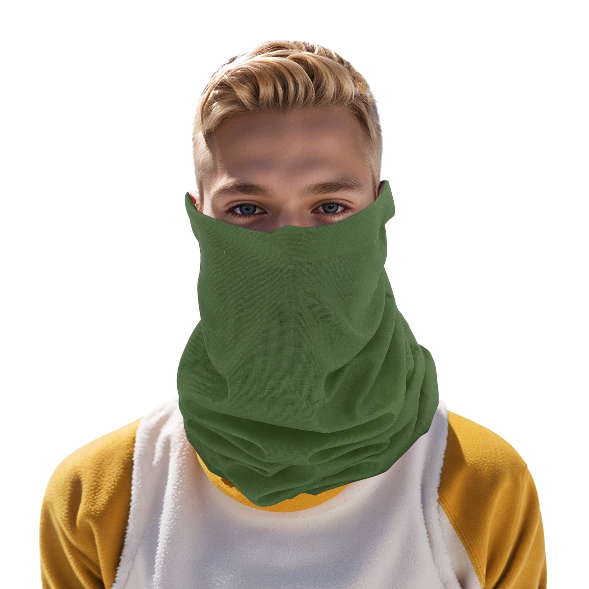 Unique Bargains Multi-function Face Scarf Mask 1 Pc Deep Green