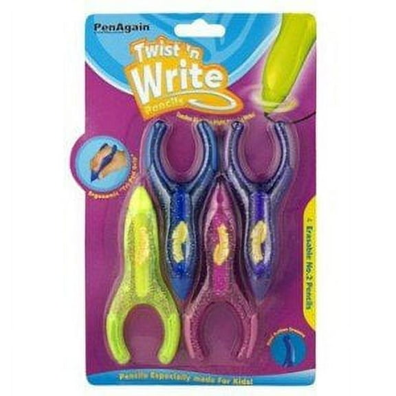 Baumgartens Twist'n Write Pencil, Assorted Color, Pack of 4