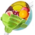 thumbnail image 3 of Pot Strainer and Pasta Strainer - Adjustable Silicone Clip On Strainer for Pots, Pans, and Bowls,Green, 3 of 8