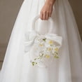thumbnail image 1 of Wedding Bouquets With Peal And Silk Bow For Bride Flower Girl Wedding Churches Parties Decoration, 1 of 6