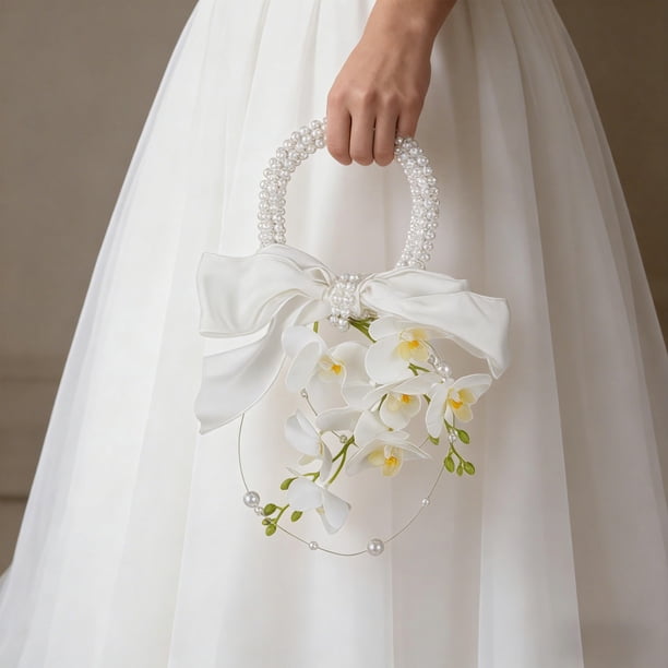 Ramo de novia artificial | Ramo de flores de seda para novia y damita de honor | Decoración para bodas, iglesias y fiestas | Centro de mesa para el hogar, la oficina o estanterías | 1 pieza