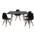 thumbnail image 1 of Set Comedor Mundo In Oslo Melamina 120cm Negro 4 Sillas Nogal Minimalista, 1 of 5
