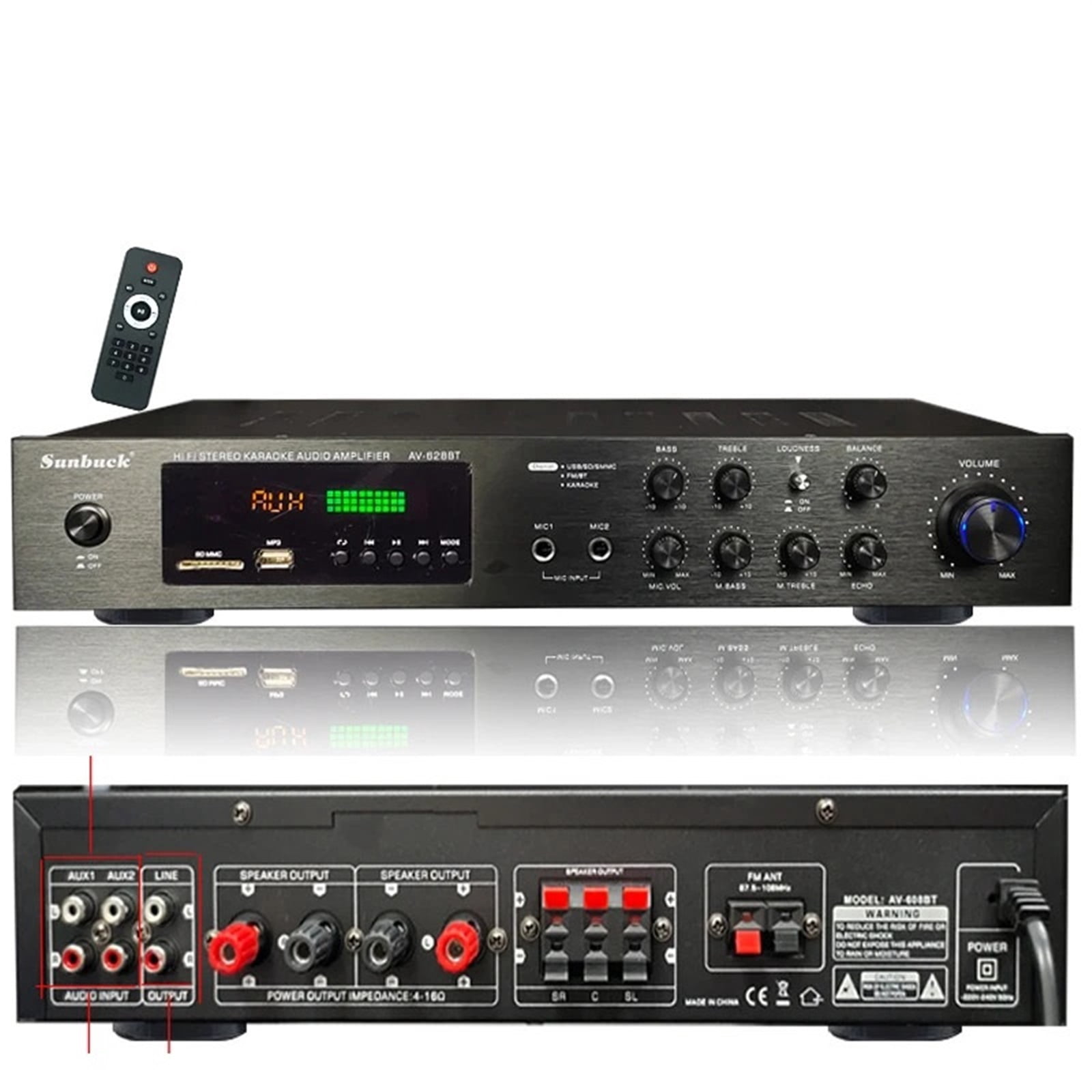 555BT Dynamic Screen Sound Amplifier 628BT HiFi Stereo Digital Amplify For Home Car Theater Max 2500W