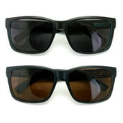 2 Pairs Men Bifocal Large Wide Fitment 150mm Reading Sunglasses - Outdoor Readers Glasses +2.00