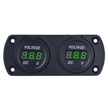 Arealer Car Voltmeter Dual Digital Display Voltage Gauge 6-35V for 1224V Car Truck SUV Marine Boat