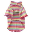thumbnail image 4 of Pet clothes color striped turtleneck pullover two-legged pet sweater, 4 of 9