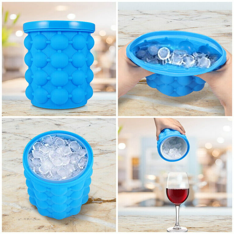 Summer Ice Cube Maker Genie Silicone Wine Ice Bucket Big Ice Cube Tray Mold  Cup