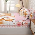 thumbnail image 5 of Manfei Cute Rabbit Zipper Twin Comforter Sets with Fitted Sheet and 2 Pillowcases,Woodland Animal Zipper Bedding Set,Pink,Pink Reversible,4pcs, 5 of 8