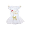thumbnail image 2 of Qiylii Baby Clothes Set, Sleeveless Letter Printed Round Neck Romper+Skirt, 2 of 6