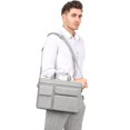 thumbnail image 5 of Mosiso 13 13.3 inch Laptop Shoulder Bag with 2 Raised&Handle&Belt, Messenger Bag for MacBook&Notebook, Computer Bag for Travel/Business/School/Men/Women Briefcase Case, Gray, 5 of 5