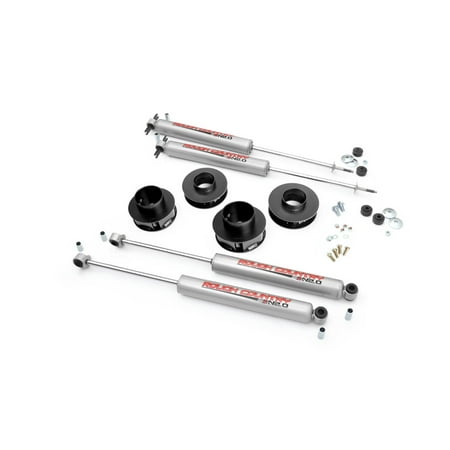 Jeep Cherokee Lift Shackles - Rough Country - 695N2 - 2-inch Suspension Lift Kit w/ Premium N2.0 Shocks for Jeep: 99-04 Grand Cherokee WJ 4WD