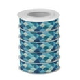thumbnail image 2 of 5 Rolls Christmas Ribbon 1.5 inch Wide Decorative Ribbon for Gift Wrapping and Holiday Decorations Blue Fan-shaped Shapes, 2 of 7