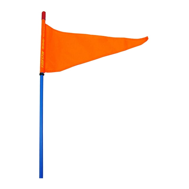 FIRESTIK - SR6-B 6' BLUE STROBE READY STIK WITH 3/8X24 THREADED BASE & SAFETY FLAG"