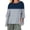 Dark Blue, variant on Women's Short Sleeve T-Shirt, Round Neck 3/4 Sleeve Loose Fit Top, Casual Cotton Linen Blend Shirt for Summer Autumn Daily Wear