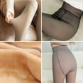 thumbnail image 5 of AMITOFO Fleece Lined Tights for Women  Sheer Pantyhose Fake Translucent Thick Opaque Tights High Waisted Winter Warm Thermal Stocking，Black, 5 of 8