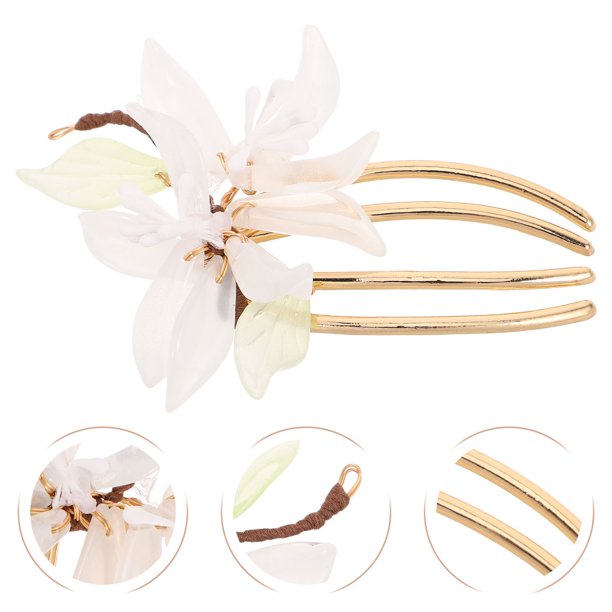 WEUVEB Peine U-Shaped Con Floral Para Peinados De Novia Y Fiestas Multicolor Y Seguro