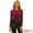 Burgundy, variant on DARING DIVA Ruffle Neck Puff Long Sleeve Velvet Top S Burgundy