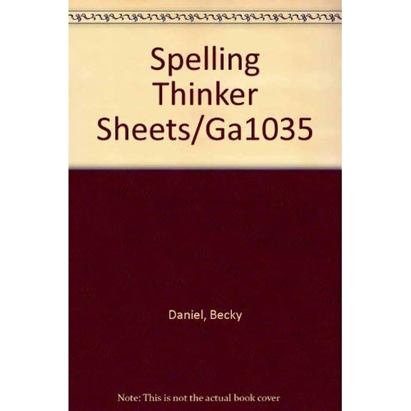 Pre-Owned Spelling Thinker Sheets/Ga1035, 9780866534239, 0866534237, Paperback,