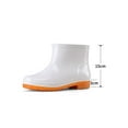 thumbnail image 4 of Fangasis Unisex Rain Boots Casual Garden Shoes Wide Calf Rubber Boot Work Comfort Waterproof White Short Tube 9.5, 4 of 5