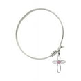 thumbnail image 2 of 6 1/4 inch Round Eye Hook Bangle Bracelet w/ Loop Cross medal charm w/ Rose Swarovski Crystal, 2 of 3