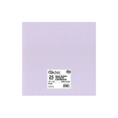 Paper Accents Cardstock 12"x 12" Stash Builder 65lb Textured Viola 25pc