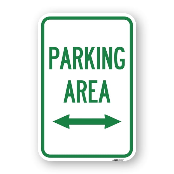 SignMission A-1824-23467 18 x 24 in. Aluminum Sign - Parking Area with Bidirectional Arrow