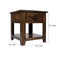 thumbnail image 5 of End Table with 1 Drawer and Plank Style, Rustic Brown- Saltoro Sherpi, 5 of 5