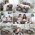 thumbnail image 5 of Red Grey White Bedding Duvet Cover Set Queen Size 4 Pieces Bohemian Ethnic Vintage Texture Bedding Set with Zipper Closure, 1 Comforter Cover 90x92 Inches 1 Flat Sheet & 2 Pillow Cases, 5 of 7