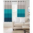 thumbnail image 2 of Blue Aqua Ombre Blackout Curtains 63 Inches Long for Bedroom, Modern Abstract Art Farmhouse Striped Thermal Insulated Room Darkening Black Out Window Curtain Panels Grommet Drapes for Living Room, 2 of 8