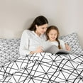 thumbnail image 5 of Homewish Minimalist Lines Boy Girl 3-Piece Full Size Comforter Sets,Abstract Geometric Stripes Bedding Comforter Set,Retro Vintage Lightweight Bedding Sets,Breathable Home Decor,Reversible, 5 of 8