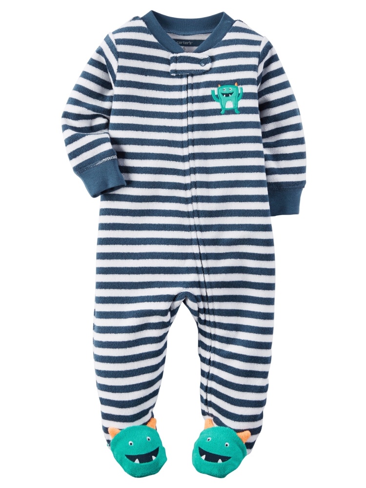 Carters Baby Clothing Outfit Boys Terry ZipUp Sleep & Play Boy Blue