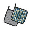 thumbnail image 2 of Carolines Treasures CJ1077-RPTHD Letter R Football Blue and Gold Pair of Pot Holders, 7.5HX7.5W, multicolor, 2 of 2