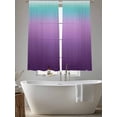 thumbnail image 4 of Turquoise Purple Sheer Curtains 72 inches Long 2 Panels Set Stripe Gradient Tiers Sheers Rod Pocket Small Window Short Curtains for Kitchen Cafe, Each 52" W x 72" L, 4 of 7