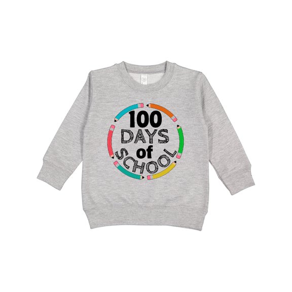 Inktastic One Hundred Days of School with Pencils Toddler Sweatshirt