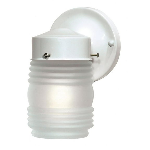 Nuvo Lighting 76/702 Single Light 6" Mason Jar Porch Light with Frosted Glass Sh