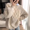 thumbnail image 2 of Vedolay Oversized Sweaters for Women 2023 Winter Warm Pullover Sweater Knitted Jumper Tops White,One Size, 2 of 5