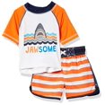 thumbnail image 2 of Boys Printed Two Piece Rashguard Sets, Orange, 24M, 2 of 3