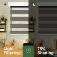 thumbnail image 2 of MING CHEN Motorized Zebra Blinds, Remote Control Day and Night Roller Blinds, 75% Shading Luxury Brown (36"Wx72"H ), 2 of 6