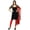 Black & Red, variant on Atasi Womens Readymade Black Georgette Straight Salwaar Kameez with Dupatta