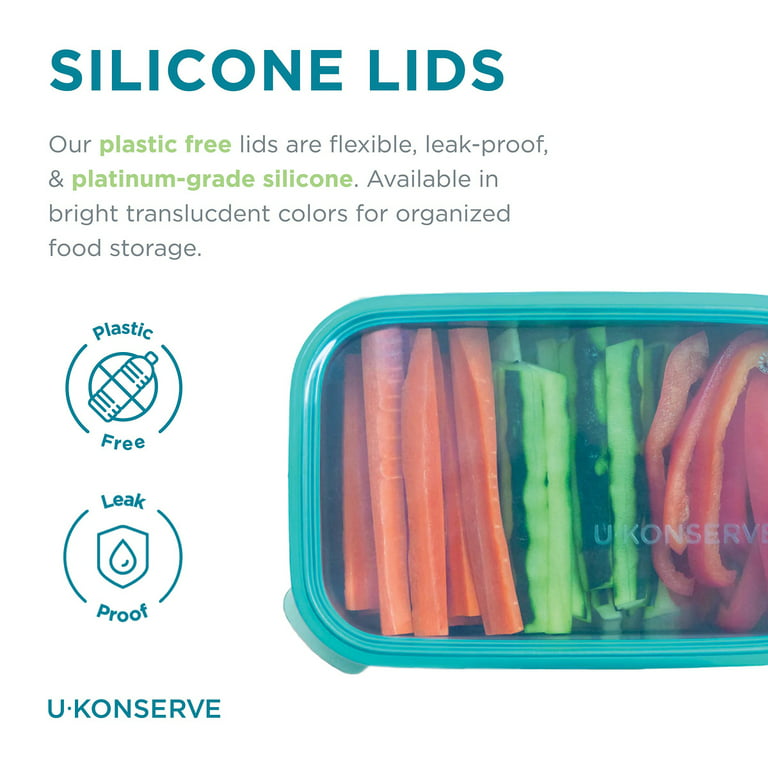 U Konserve Stainless Steel Food Storage Bento Box Container, Leak Proof  Silicone Lid Dishwasher Safe - Plastic Free (15oz Teal)