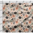 thumbnail image 2 of Soimoi Halloween Printed, Cotton Satin Spandex, Sewing Fabric by The Yard 54 Inch Wide, Decorative Fabric for Dresses and Home Accents, Light Peach, 2 of 5