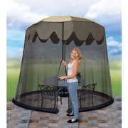JOBAR INTERNATIONAL Outdoor Umbrella Drape Mesh Bug Screen - Fits 9 Foot Umbrella
