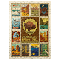 MyPuzzle - National Parks Collector Series - Edition 1, Vintage Poster - Premium 500 Piece Jigsaw Puzzle for Adults
