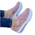 thumbnail image 4 of Women’s Casual Slip-On Loafers, Platform Driver Shoes with Cushioned Insole, Versatile for Business Casual, Weekend, and Preppy Style Pink 43, 4 of 5