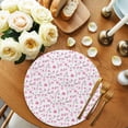 thumbnail image 2 of Round Placemats Pink Flowers Leaf 15 inch Set of 2 Table Mats for Dining Table Wildflowers Simple Style Heat Resistant Non-Slip Kitchen & Home Decorative Place Mat Set, 2 of 8