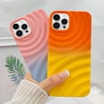 thumbnail image 5 of Compatible with iPhone 14 Pro Max Phone Case Girls Cute Gradient Bicolor Crimp Wave Pattern Soft Silicone Shockproof Camera Protective Back Cover Slim Phone Case for Women - Orange Yellow, 5 of 13