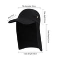 thumbnail image 4 of Btafrte Sombrero Pesca Unisex Con Visera Protección Solar Con Cubierta para El Cuello La Oreja (Negro), 4 of 9