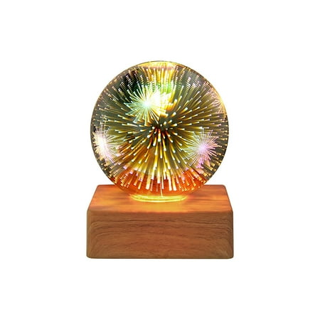 

Ruziyoog Decorative lights Solar Outdoor Lights Outdoor Waterproof Atmosphere 3D Lamp Desk Colorful Light Glass Lampshade Gift Spring Decor