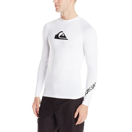 - Quiksilver NEW White Mens Size Small S Logo Stretch Rashguard Swimwea