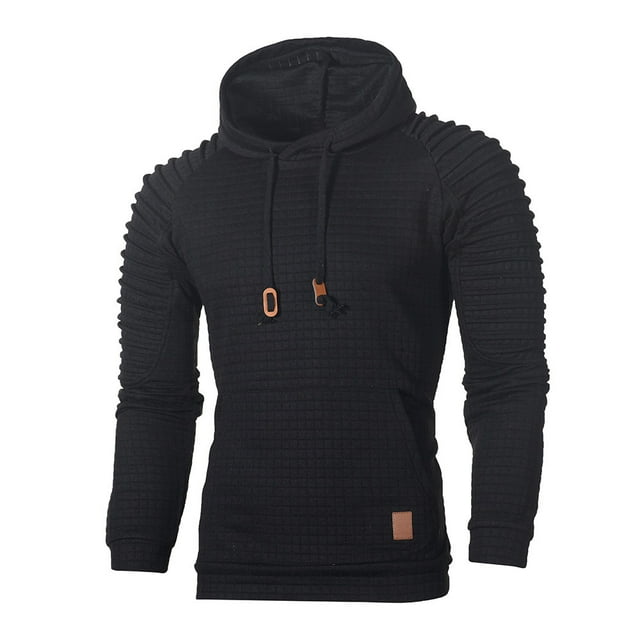 Uinagy Sweat à Capuche à Manches Longues à Carreaux pour Hommes Automne